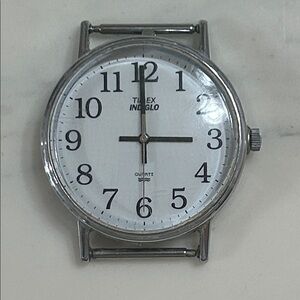 Timex Indiglo Classic Silver and White Watch Face